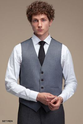 کت و شلوار مردانه سه تکه یقه بلیزر دو دکمه