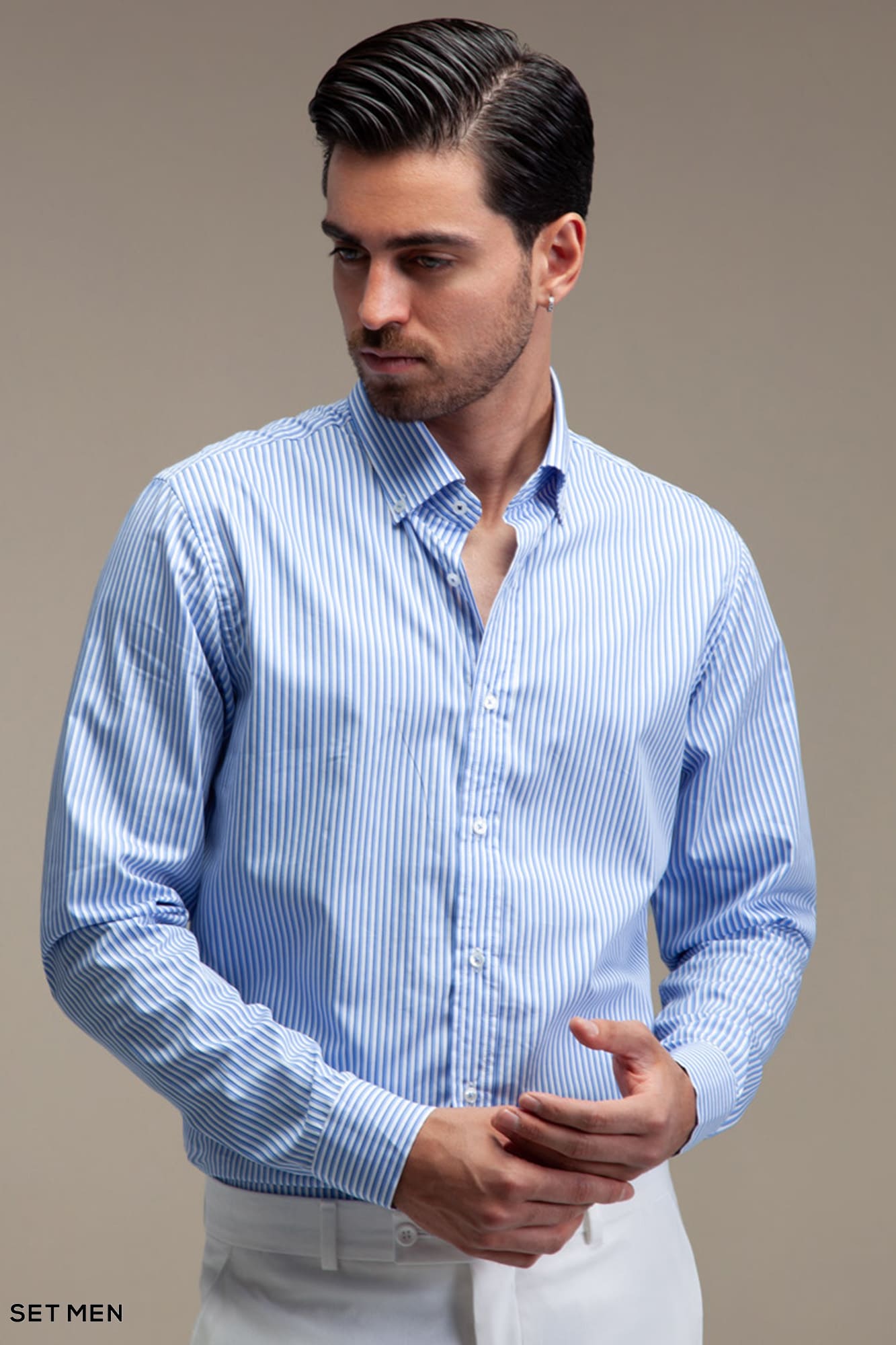 پیراهن مردانه آستین بلند راه راه