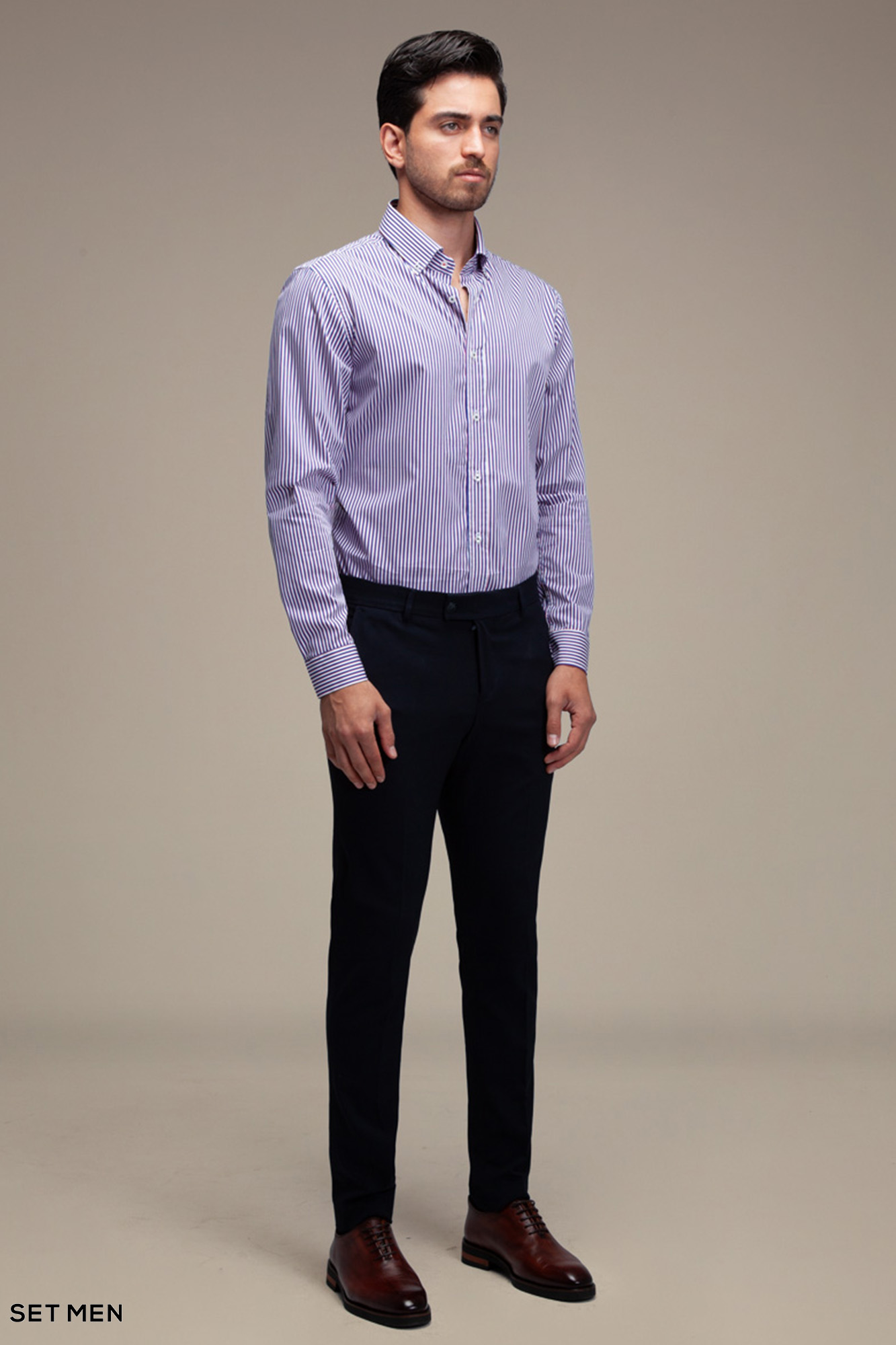 پیراهن مردانه آستین بلند راه راه