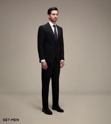 کت و شلوار مردانه دو تکه یقه بلیزر تک دکمه