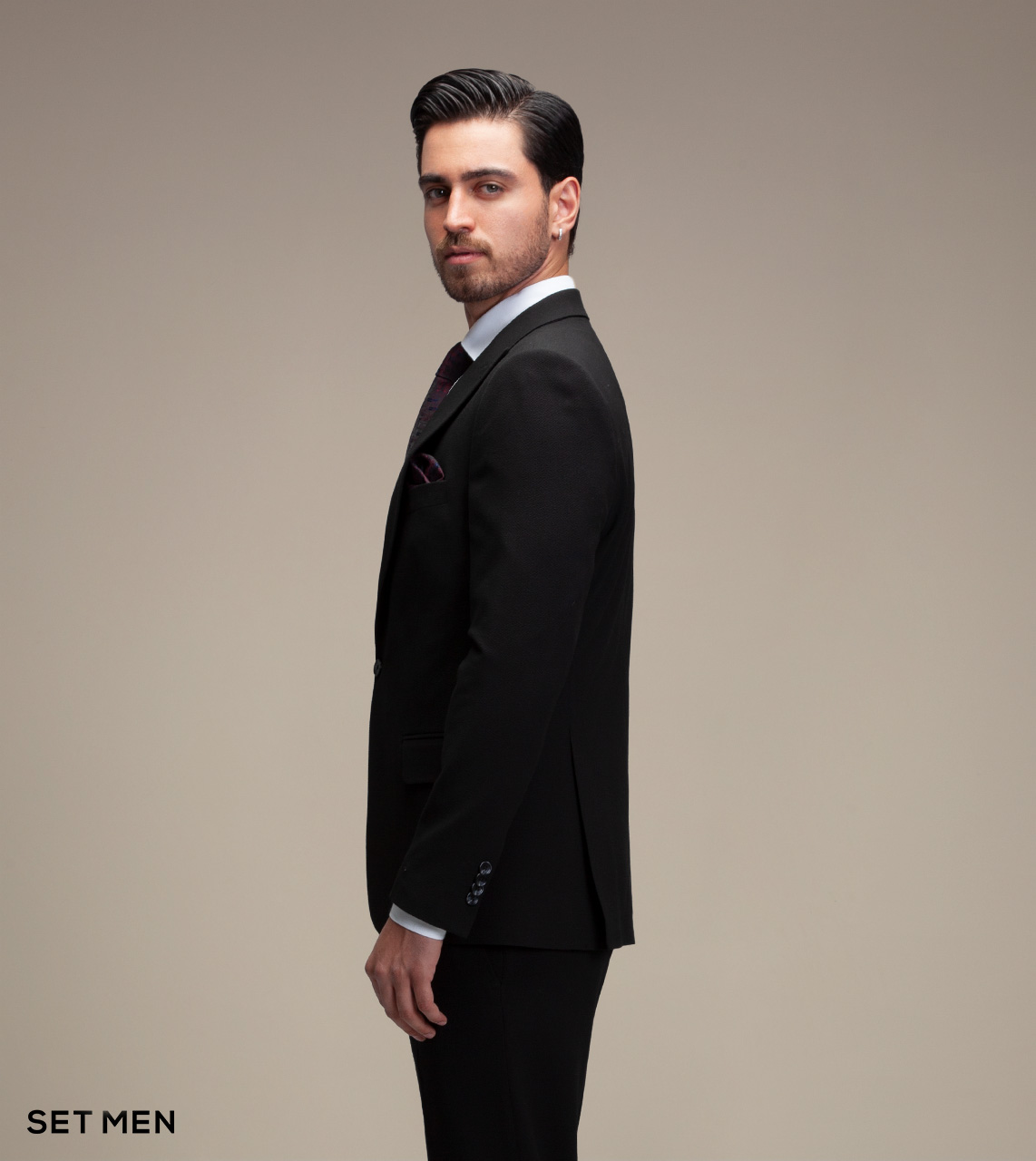 کت و شلوار مردانه دو تکه یقه بلیزر تک دکمه