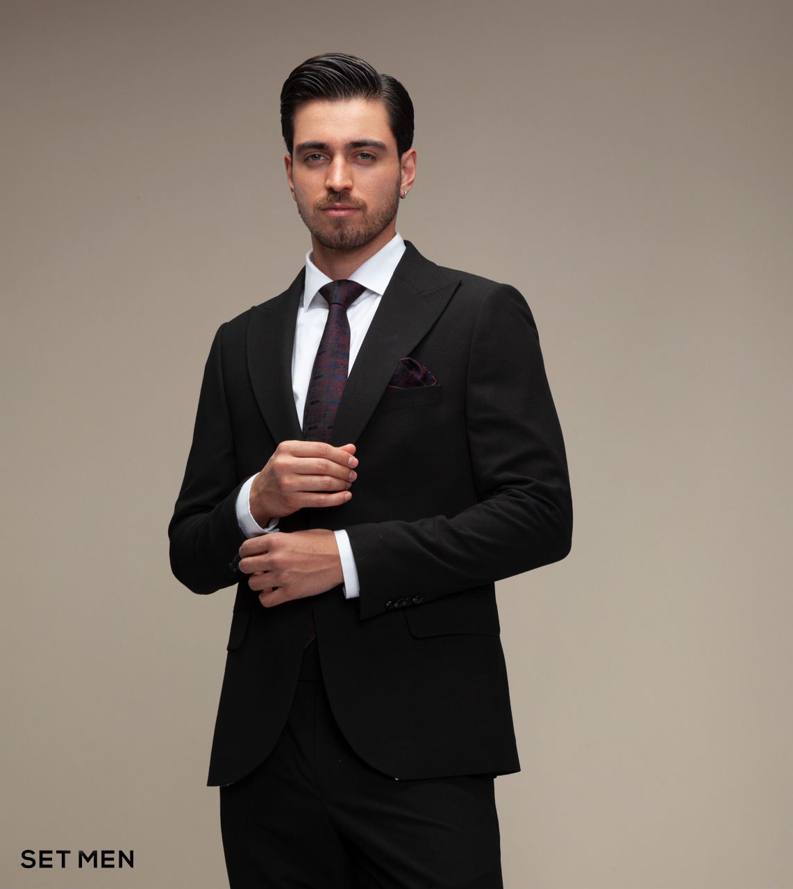 کت و شلوار مردانه دو تکه یقه بلیزر تک دکمه