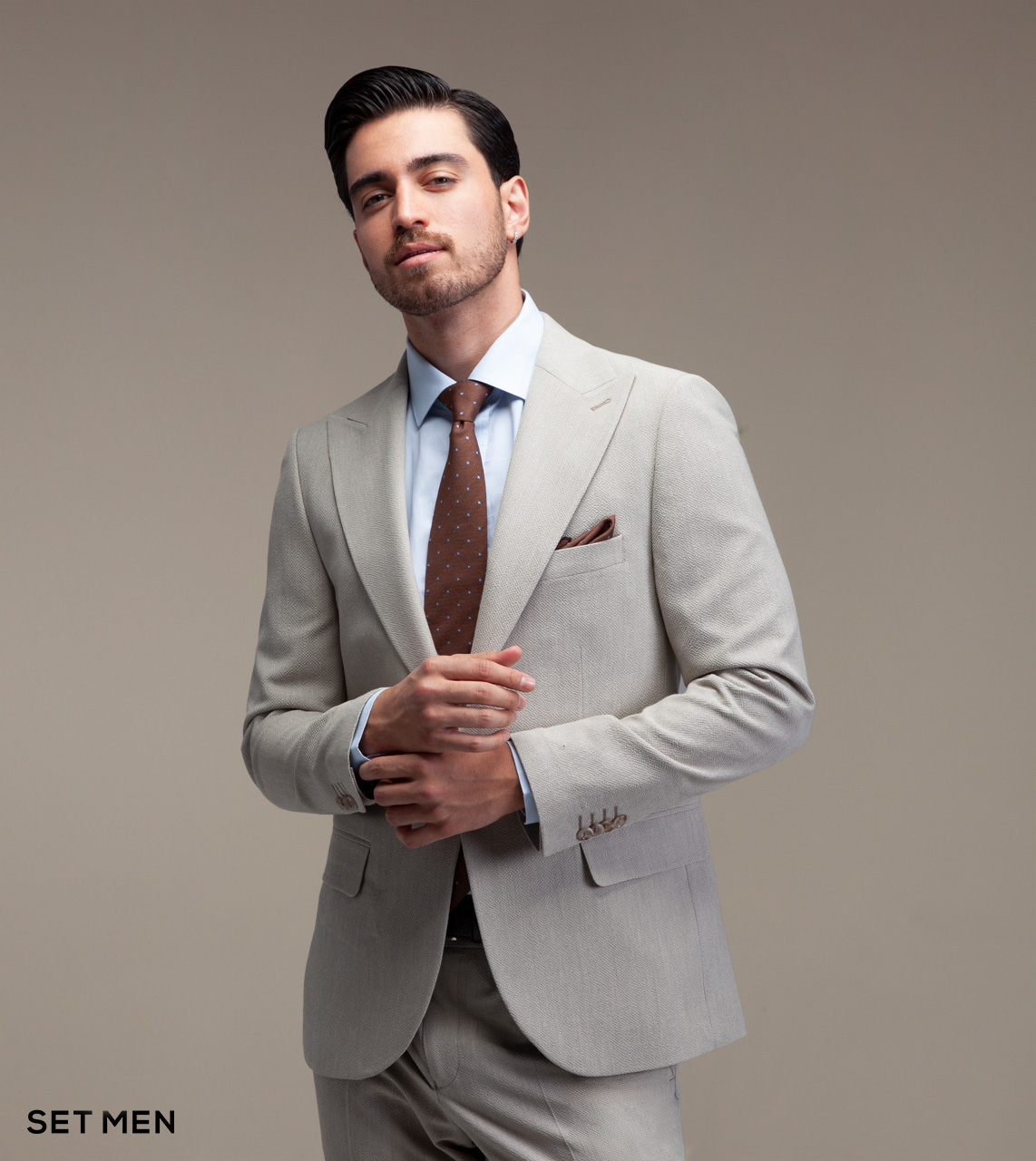 کت و شلوار مردانه دو تکه یقه بلیزر تک دکمه