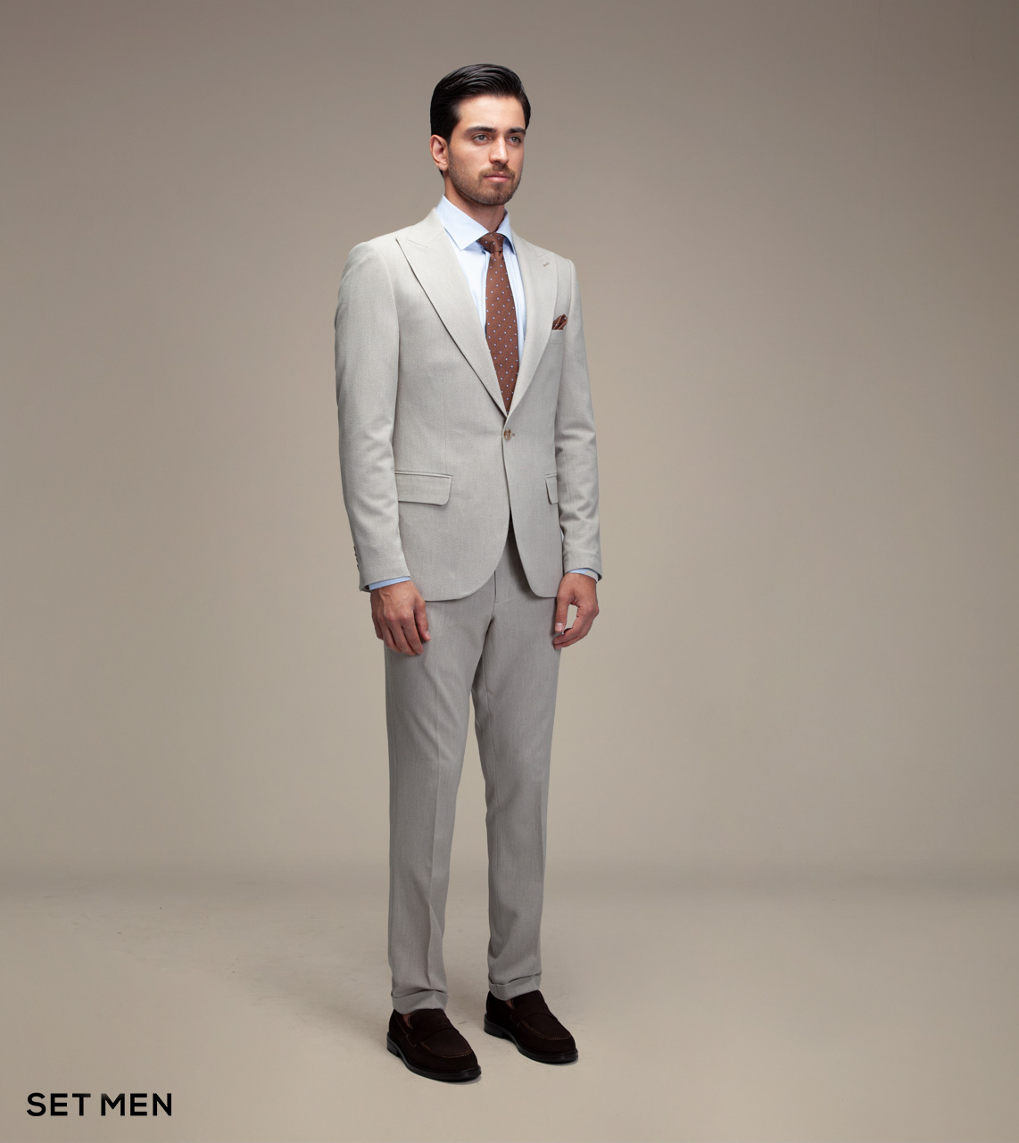 کت و شلوار مردانه دو تکه یقه بلیزر تک دکمه