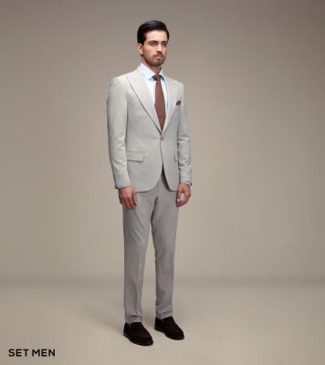 کت و شلوار مردانه دو تکه یقه بلیزر تک دکمه