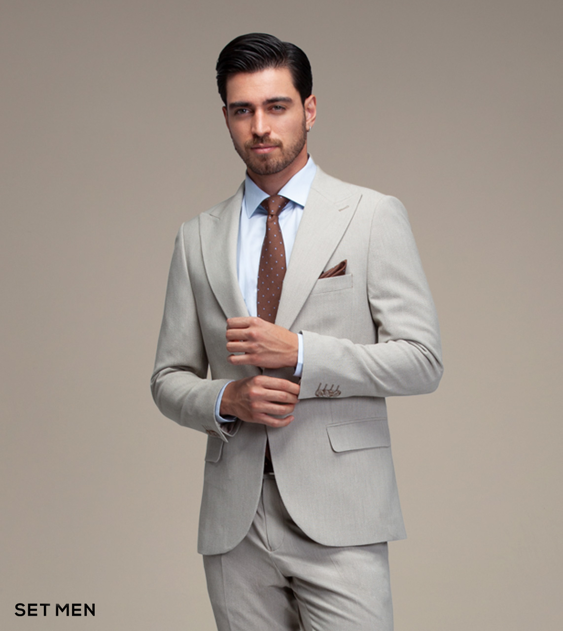 کت و شلوار مردانه دو تکه یقه بلیزر تک دکمه