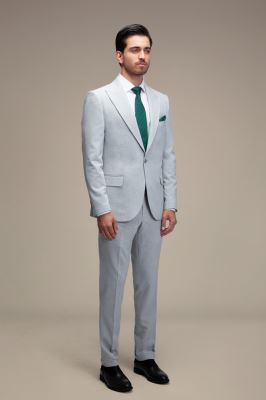 کت و شلوار مردانه دو تکه یقه بلیزر تک دکمه