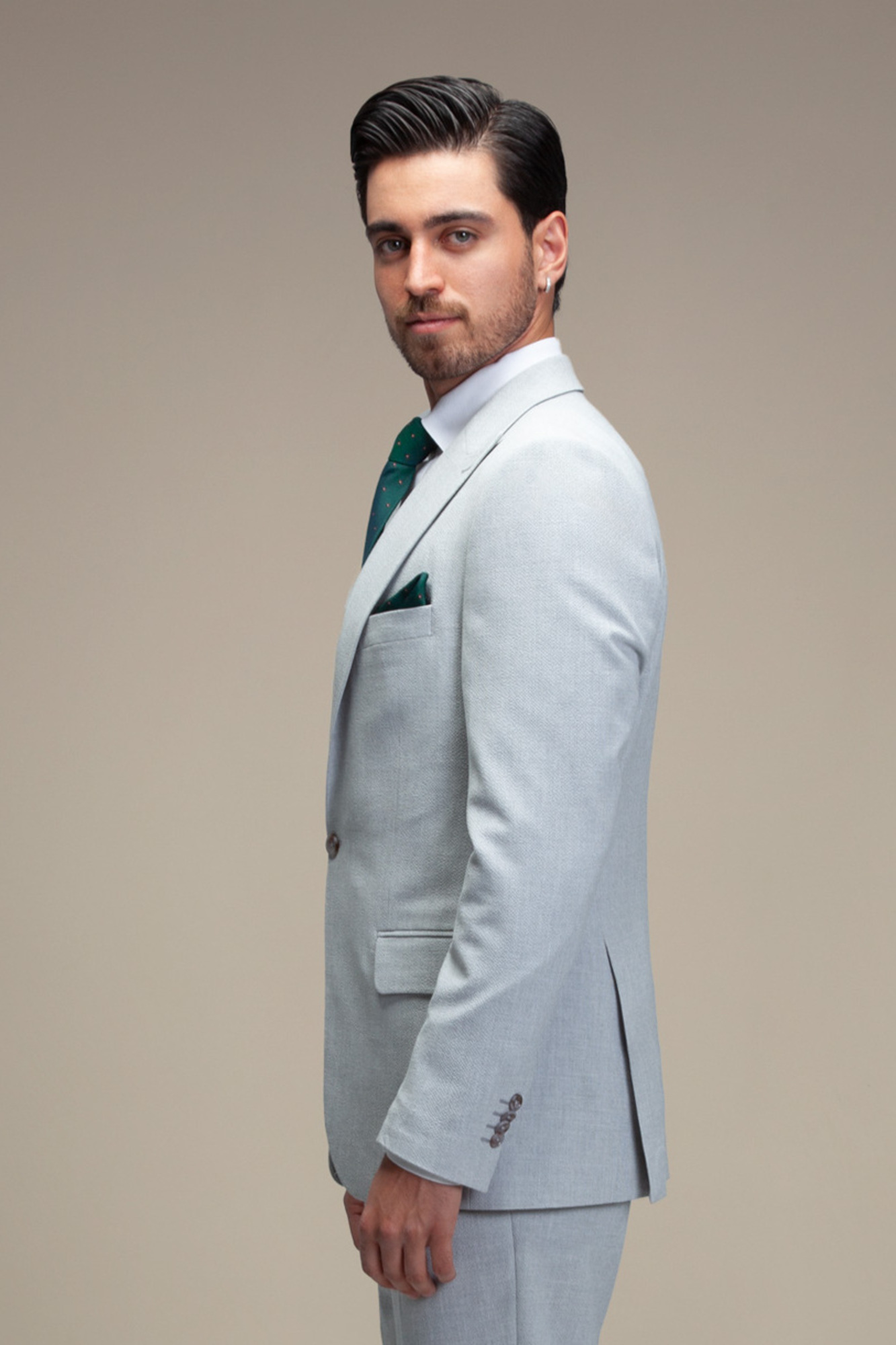 کت و شلوار مردانه دو تکه یقه بلیزر تک دکمه