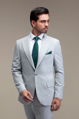 کت و شلوار مردانه دو تکه یقه بلیزر تک دکمه