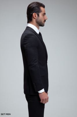 کت و شلوار مردانه دوتکه یقه انگلیسی تک دکمه دوچاک