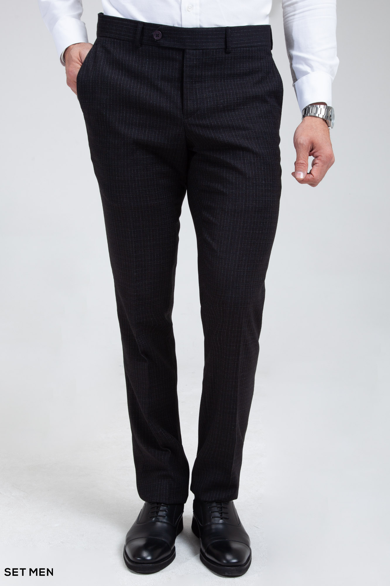 کت و شلوار مردانه دوتکه یقه انگلیسی تک دکمه دوچاک