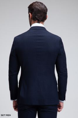 کت و شلوار مردانه دوتکه یقه انگلیسی تک دکمه دوچاک