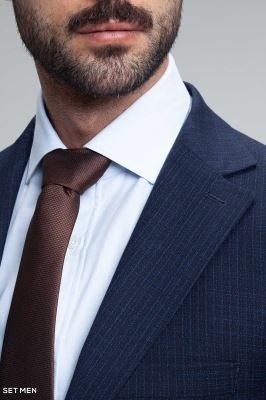 کت و شلوار مردانه دوتکه یقه انگلیسی تک دکمه دوچاک