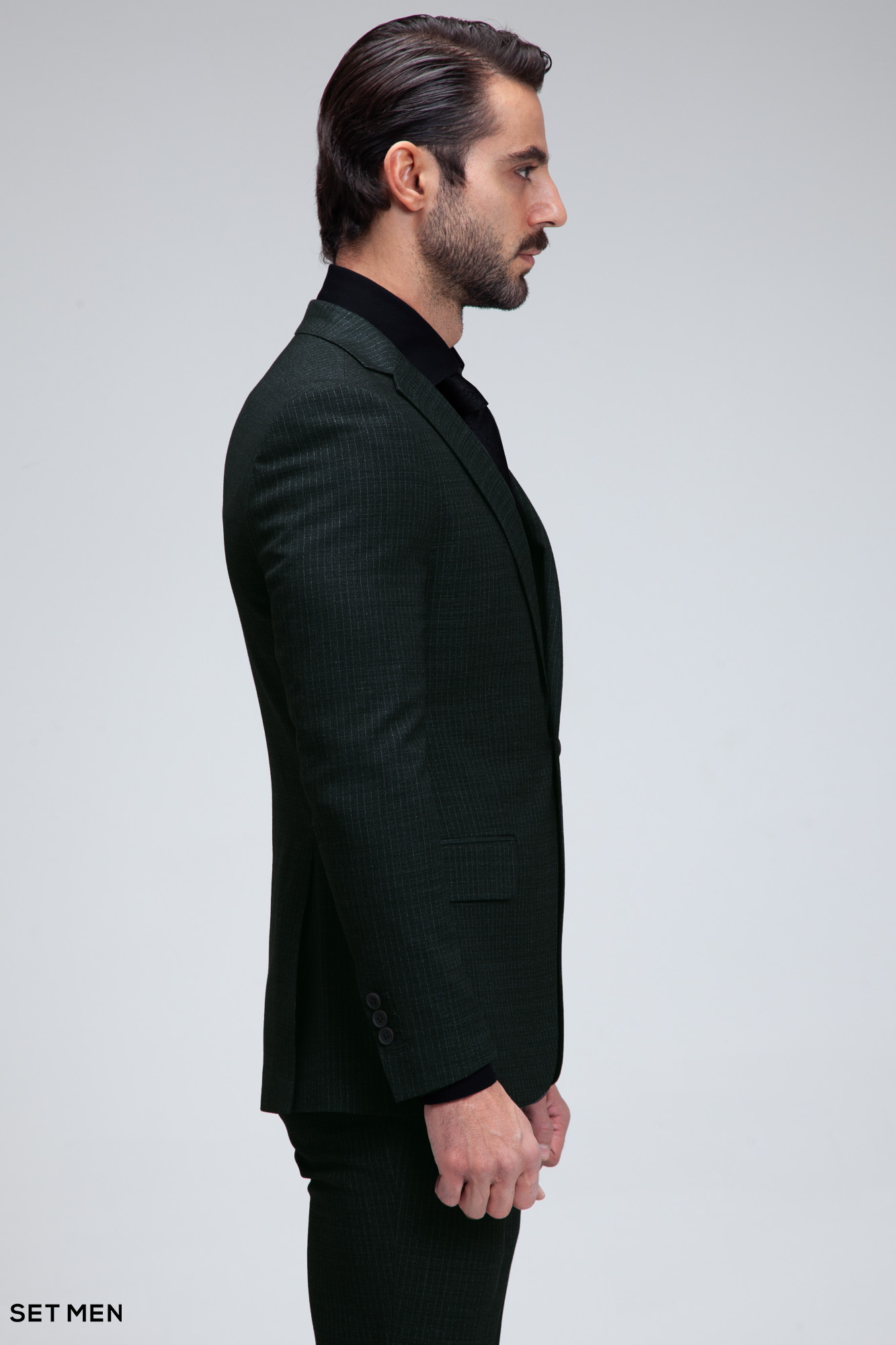 کت و شلوار مردانه دوتکه یقه انگلیسی تک دکمه دوچاک