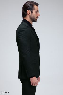 کت و شلوار مردانه دوتکه یقه انگلیسی تک دکمه دوچاک