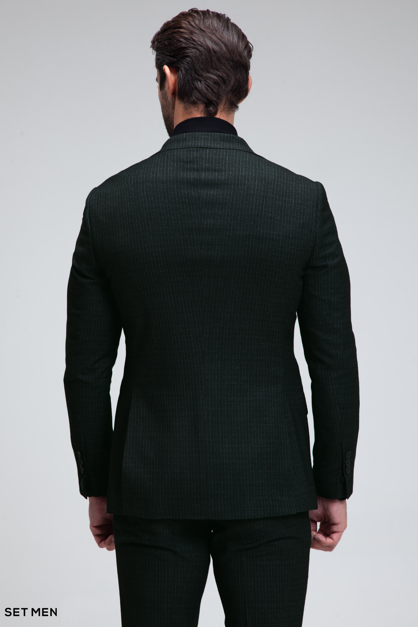 کت و شلوار مردانه دوتکه یقه انگلیسی تک دکمه دوچاک