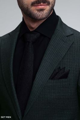 کت و شلوار مردانه دوتکه یقه انگلیسی تک دکمه دوچاک