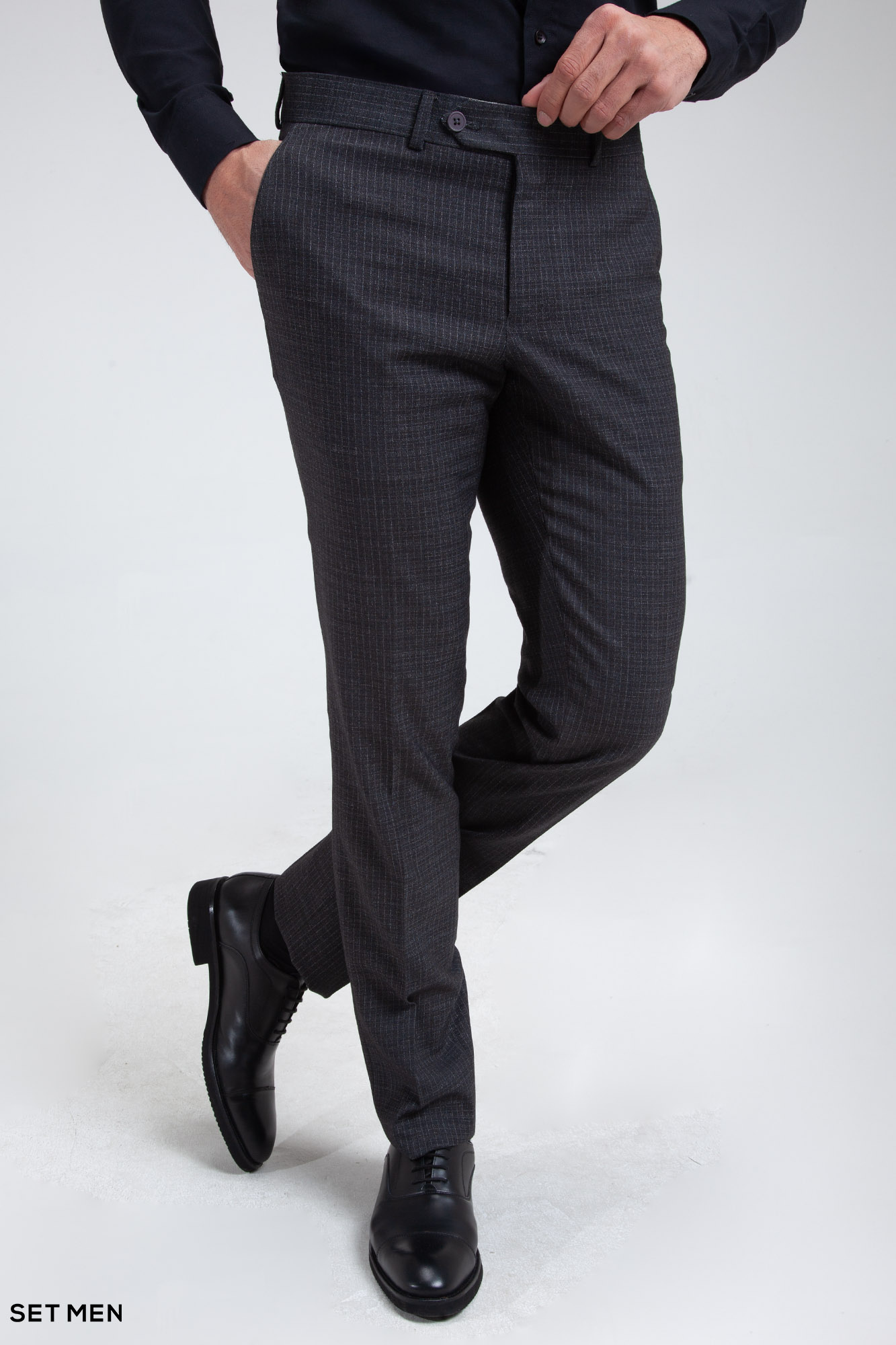 کت و شلوار مردانه دوتکه یقه انگلیسی تک دکمه دوچاک