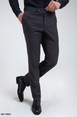 کت و شلوار مردانه دوتکه یقه انگلیسی تک دکمه دوچاک