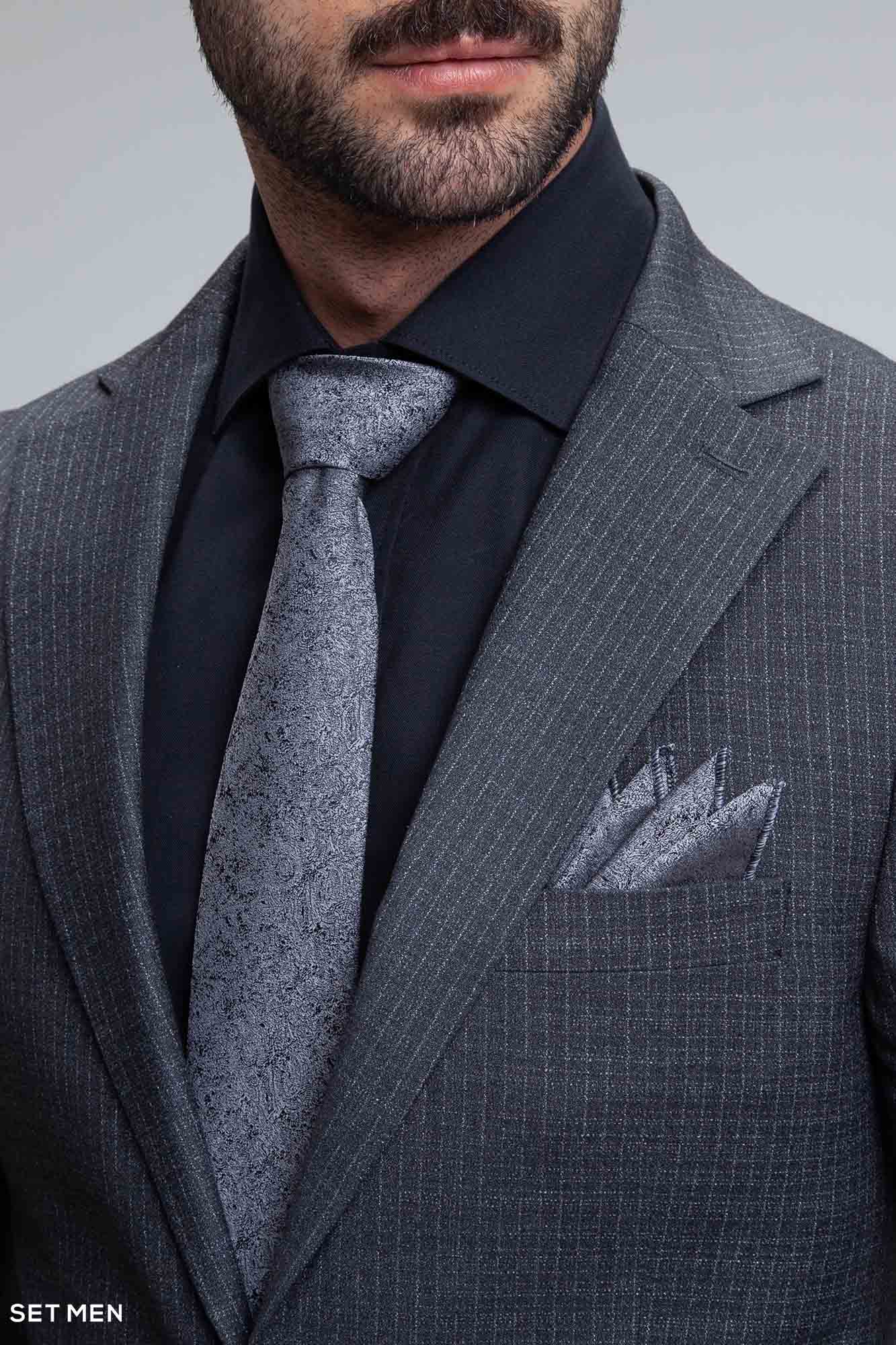 کت و شلوار مردانه دوتکه یقه انگلیسی تک دکمه دوچاک