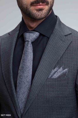 کت و شلوار مردانه دوتکه یقه انگلیسی تک دکمه دوچاک