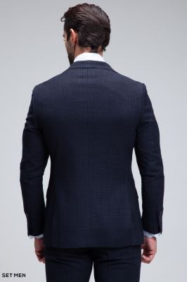 کت و شلوار مردانه دوتکه یقه انگلیسی تک دکمه دوچاک