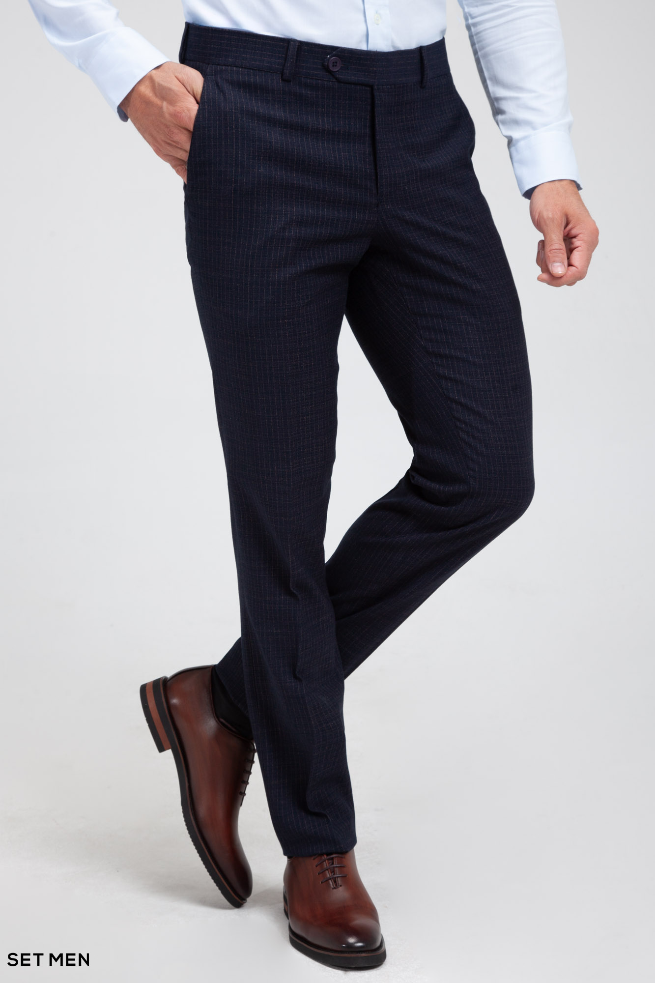 کت و شلوار مردانه دوتکه یقه انگلیسی تک دکمه دوچاک