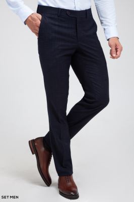 کت و شلوار مردانه دوتکه یقه انگلیسی تک دکمه دوچاک