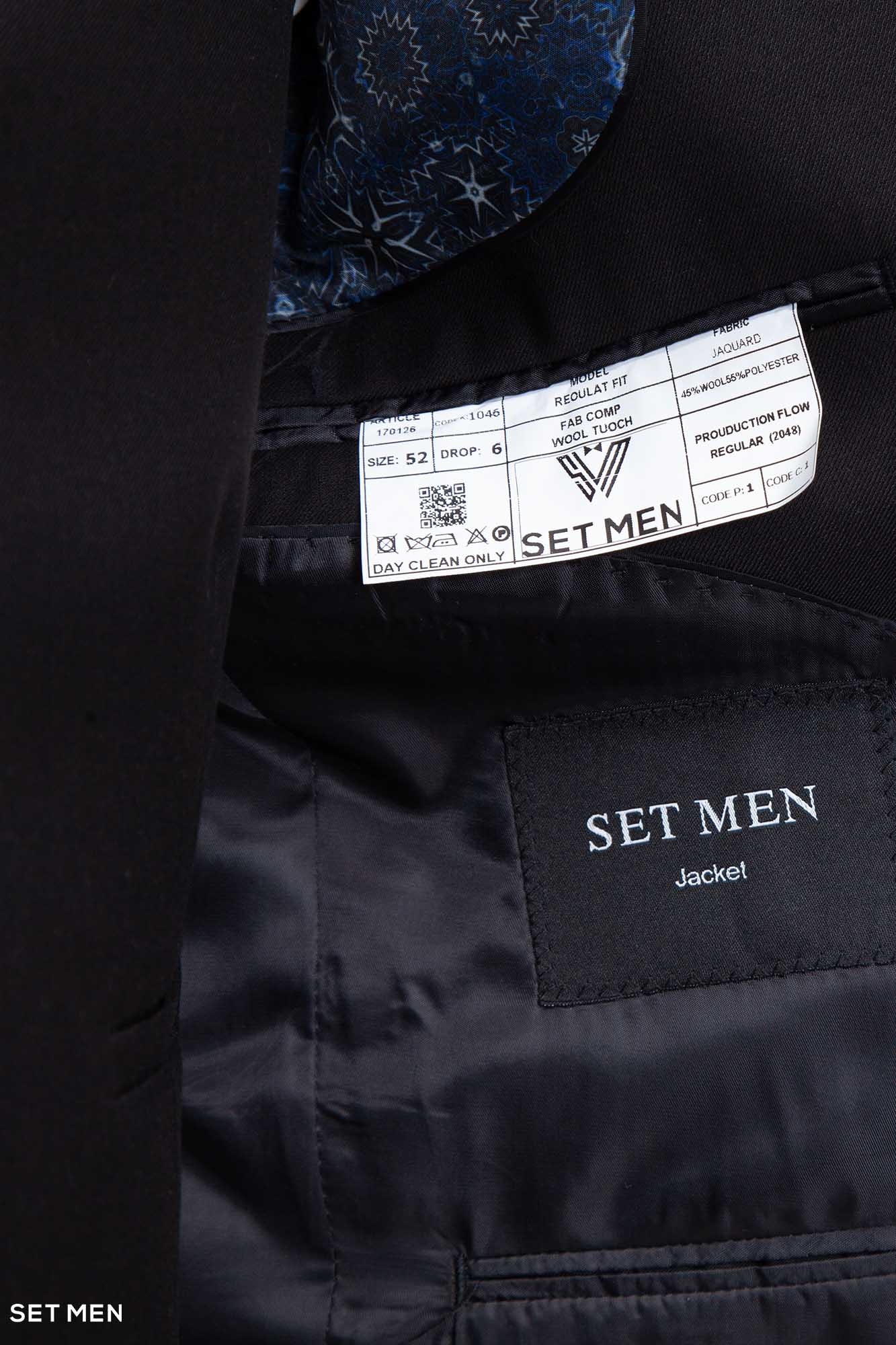 کت و شلوار مردانه سه تکه یقه بلیزر دو دکمه دو چاک