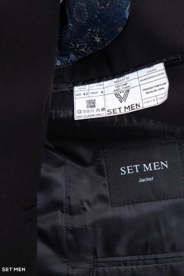 کت و شلوار مردانه سه تکه یقه بلیزر دو دکمه دو چاک