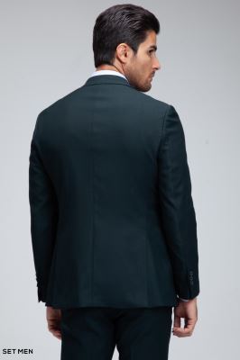 کت و شلوار مردانه سه تکه یقه بلیزر دو دکمه دو چاک