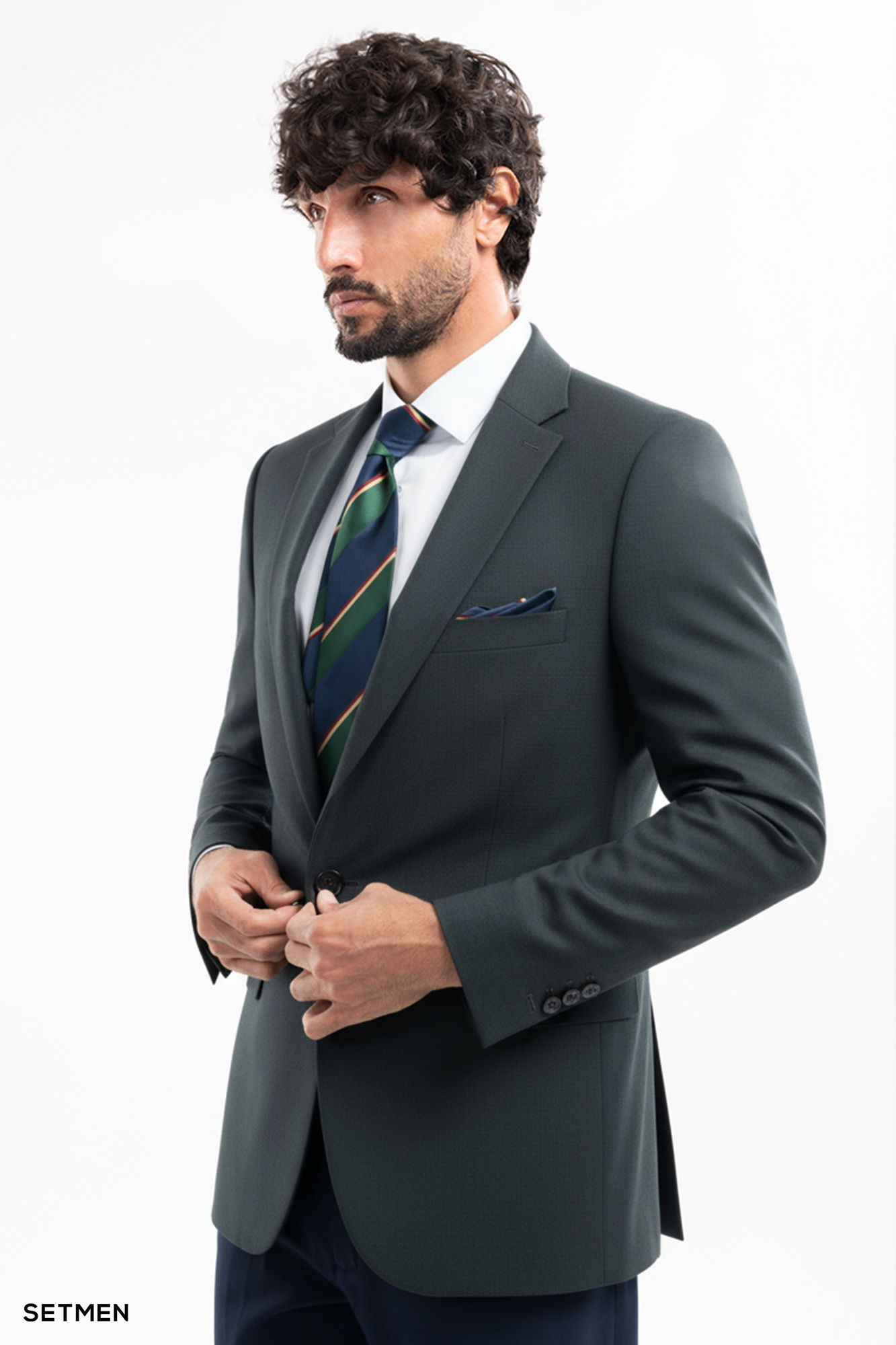 کت تک مردانه نیم آستر یقه انگلیسی تک دکمه دو چاک