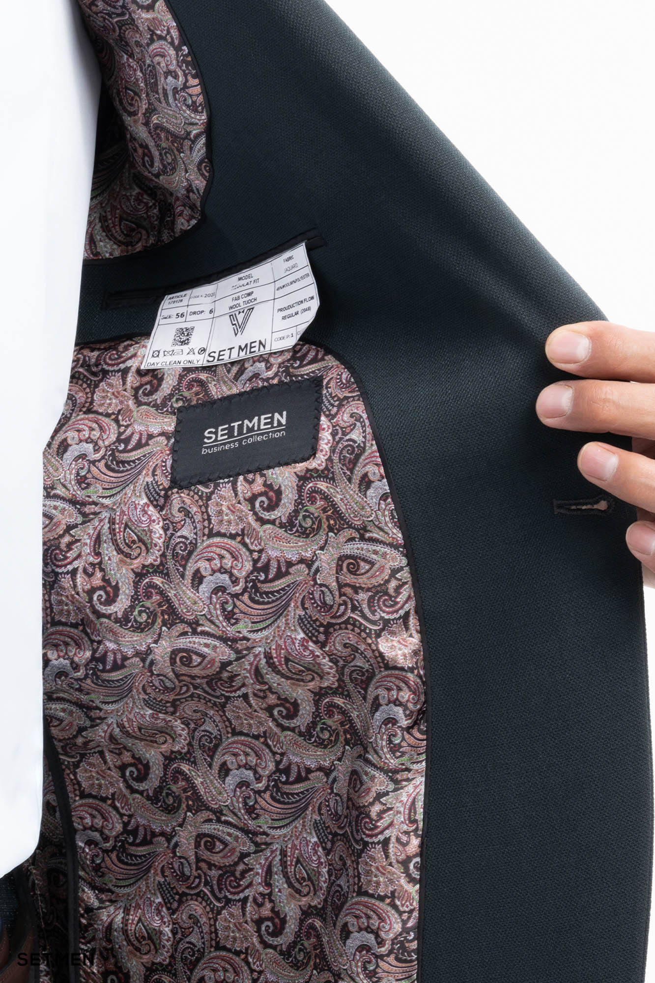 کت تک مردانه نیم آستر یقه انگلیسی تک دکمه دو چاک