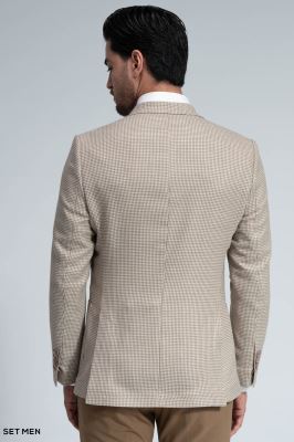 کت تک مردانه یقه بلیزر نیم آستر تک دکمه دوچاک