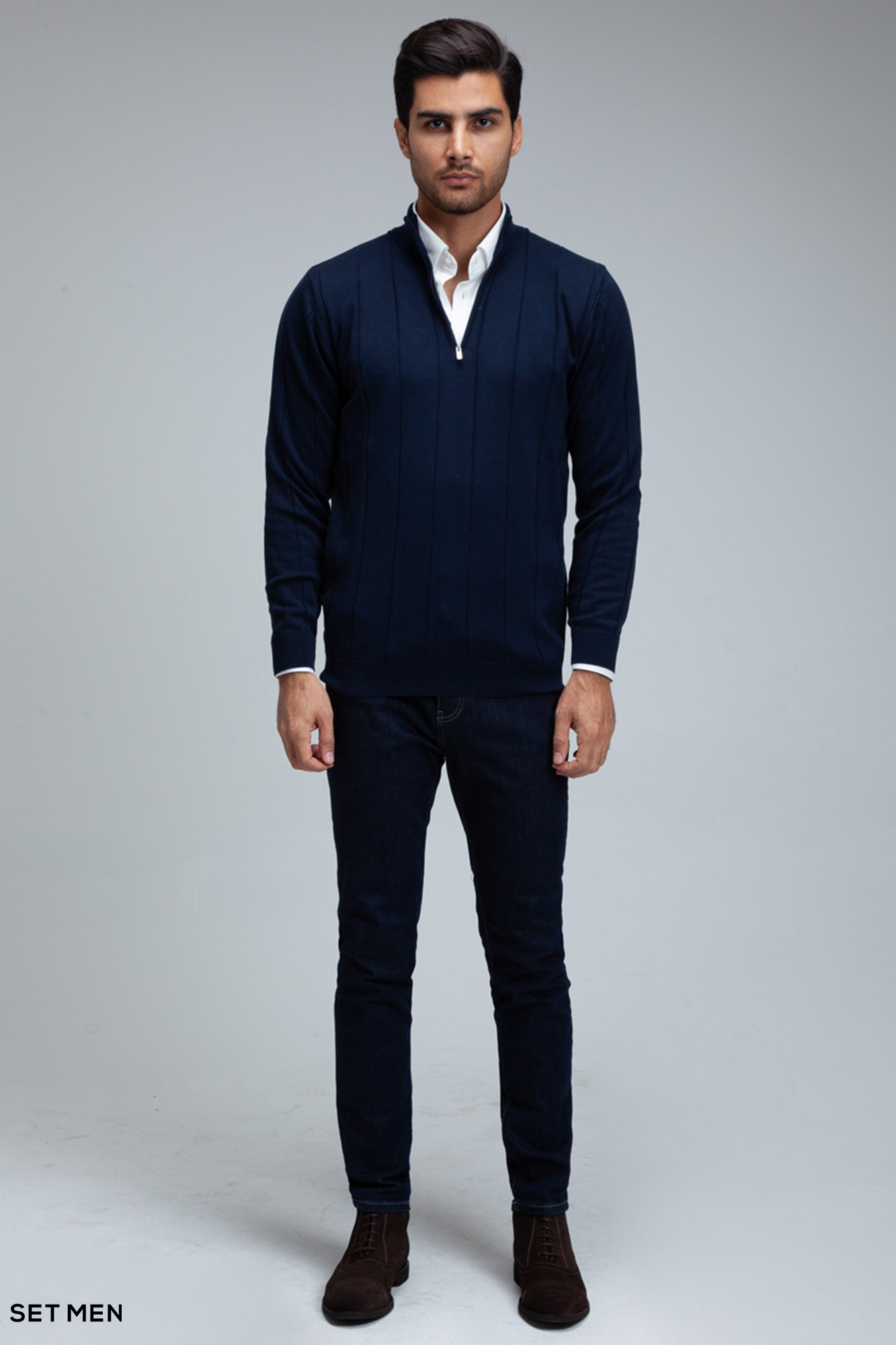 بافت مردانه نیم زیپ دیپلمات