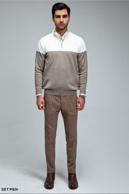 بافت  نیم زیپ دو رنگ