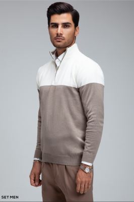 بافت  نیم زیپ دو رنگ