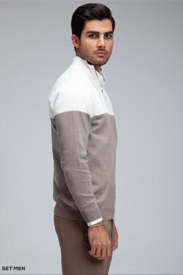 بافت  نیم زیپ دو رنگ