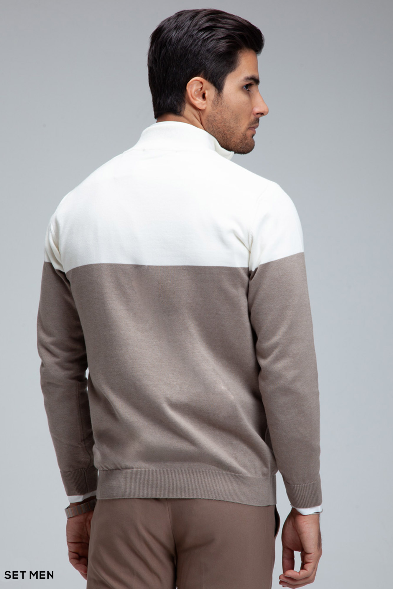 بافت  نیم زیپ دو رنگ