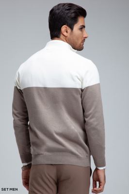 بافت  نیم زیپ دو رنگ