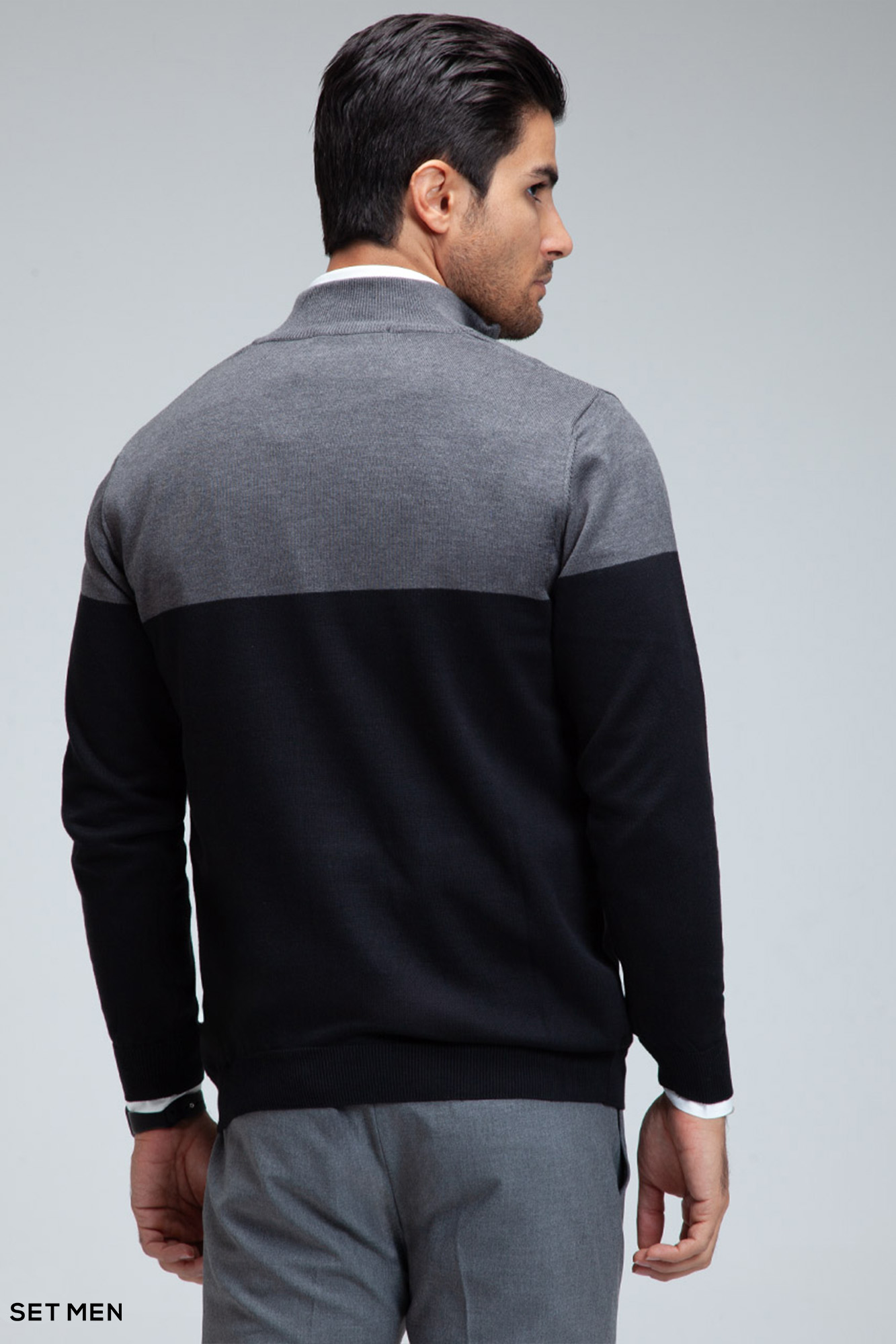 بافت  نیم زیپ دو رنگ