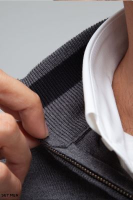 بافت  نیم زیپ دو رنگ