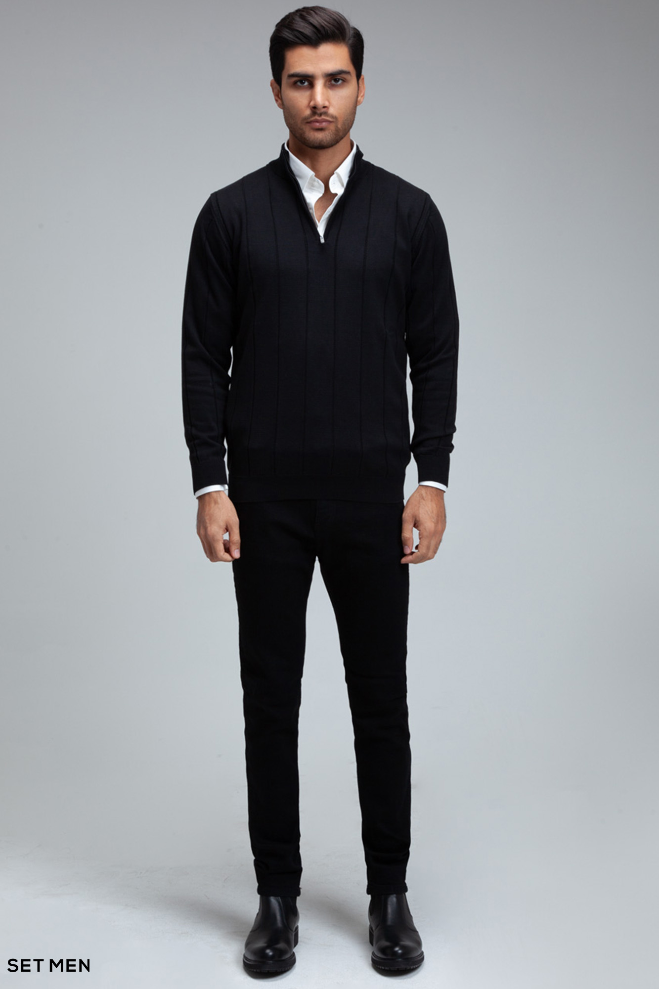 بافت مردانه نیم زیپ دیپلمات