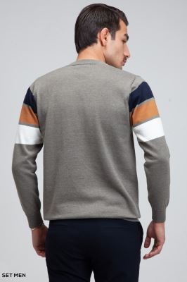 بافت یقه گرد سه خط