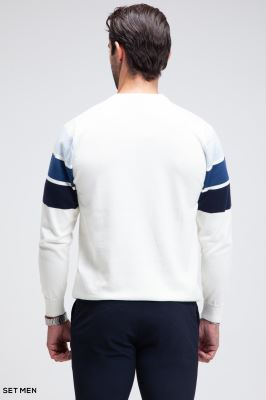 بافت یقه گرد سه خط