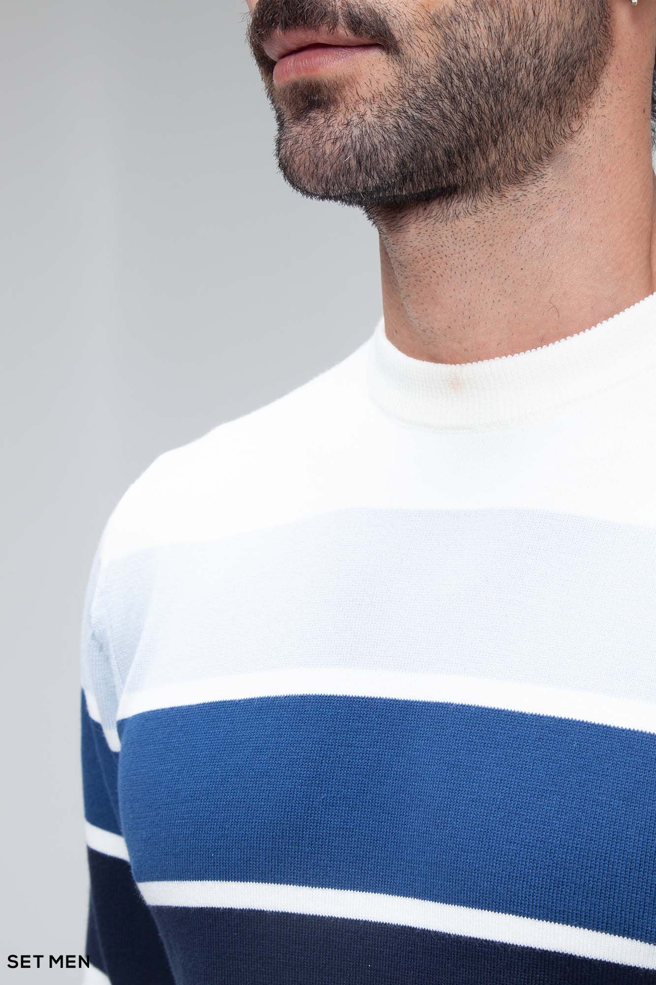 بافت یقه گرد سه خط