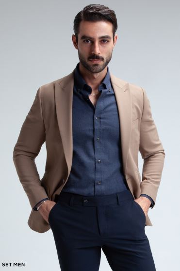 کت تک مردانه یقه بلیزر