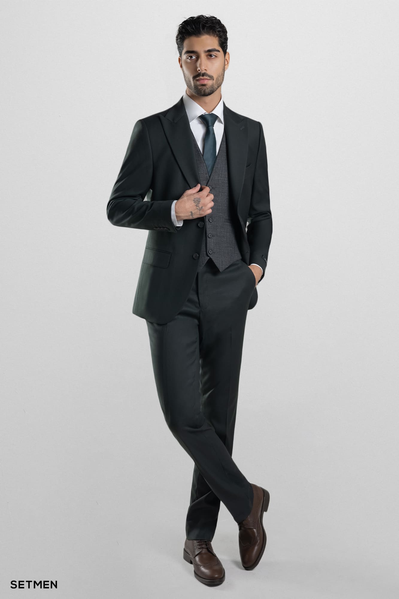کت و شلوار مردانه سه تکه ژیله دورو