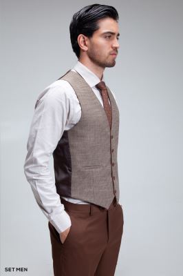 کت و شلوار مردانه سه تکه ژیله دورو