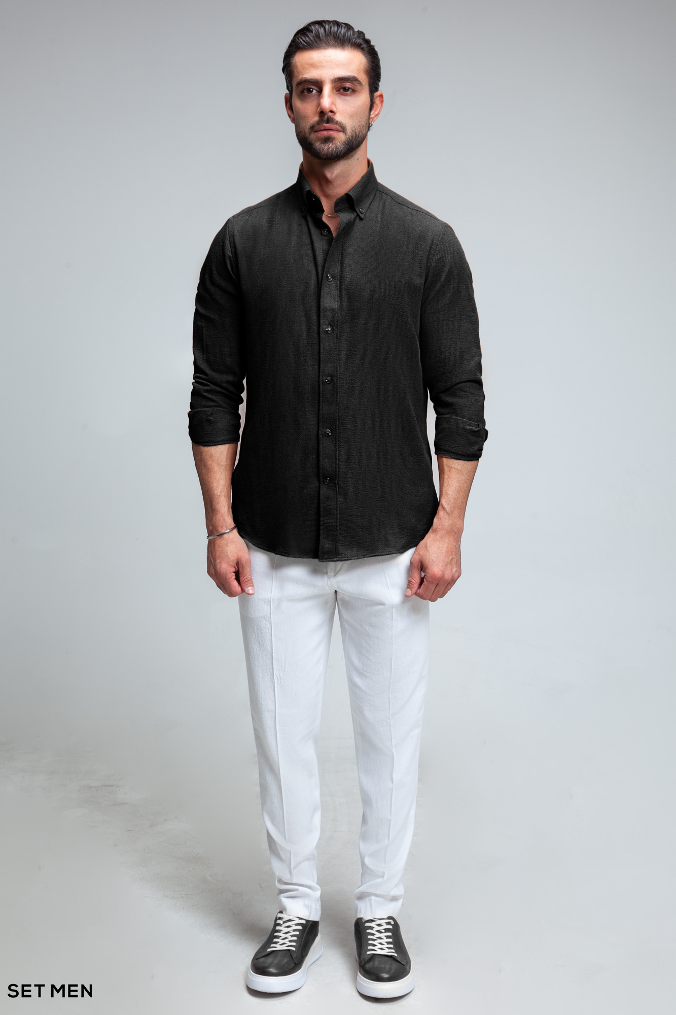 پیراهن مردانه آستین بلند کنفی